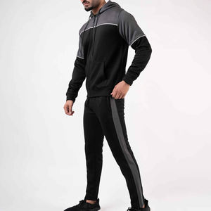 Conjunto Deportivo de 2 Piezas con Sudadera con Cierre y Forro Personalizado y Pantalones Deportivos Transpirables, Elásticos y Sólidos para Hombre - Product Image 2