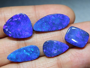 Australian Blue Fire <b>Opal</b> Doublet Cabochon Natural <b>Opal</b> Loose Gemstone for Jewelry Making - Product Image 2