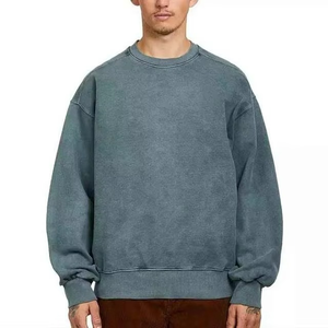 Nouveau Sweat-shirt Col Rond Oversize en Coton Épais Lavé avec Appliqué Hiver, Style Vintage Streetwear Décontracté Coupe Ample - Product Image 1
