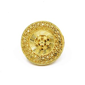 แหวนทองเหลืองชุบทอง 14K18K24K แบบดูไบสำหรับเจ้าสาว แหวนนิ้วแบบดั้งเดิม แหวนแฟชั่นชุบทอง - Product Image 2