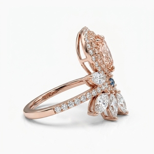 แหวนหมั้นเพชรคุณภาพพรีเมียม รับรองโดย IGI ทอง 14K เพชรเพาะเลี้ยงในห้องปฏิบัติการ สำหรับผู้หญิง งานแต่งงาน ประดับด้วยเพชรระยิบระยับ ดีไซน์ทันสมัย - Product Image 2