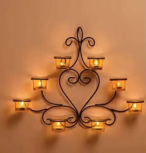 Portavelas de Pared Minimalista de Hierro, Soporte Decorativo para Velas Montado en la Pared, Adorno Contemporáneo para Decoración del Hogar - Product Image 6