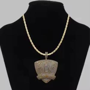 Pendentif de luxe All Bout Paper ABP avec sertissage clos, plaqué argent, argent 925, Moissanite VVS taille brillant, style Hip Hop pour soirée - Product Image 2