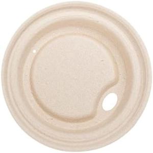 Tapa para vasos de bebidas frías y calientes de pulpa de bagazo compostable y biodegradable, 80mm, desechable, ecológica, diseño europeo, para fiestas, venta al por mayor - Product Image 3