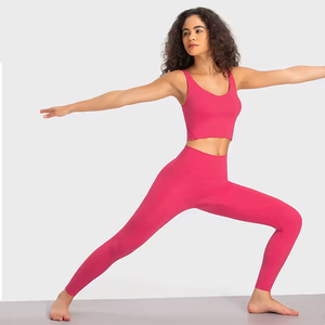 Ensemble de sport pour femmes, 2 pièces, leggings de yoga sans couture avec soutien-gorge de sport, ensemble de gym assorti - Product Image 4