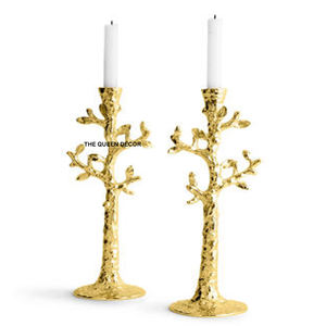 Porte-bougie en métal aluminium, décoration d'intérieur, usage domestique, style vintage, design en forme d'oiseau en vol et de branche d'arbre - Product Image 5