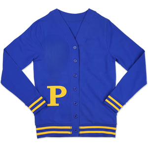 เสื้อสเวตเตอร์ปักโลโก้แบบใหม่ สั่งทำสีและขนาดได้ แขนยาว สำหรับชมรมนักเรียนชายหญิง  ผ้าขนสัตว์/อะคริลิก กระดุมหุ้มผ้า - Product Image 1