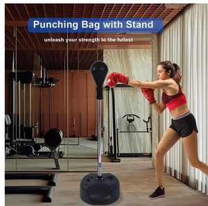 Pedestal Punching Bag Mount Kit With Wooden Base And Adjustable Height Bracket For Adult <b>Boxing</b> Training Speed Bags Collection - Product Image 5