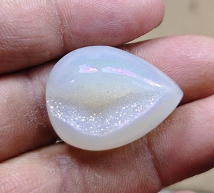 Natural White Druzy <b>Rainbow</b> Loose Cabochon Pearl Seawater Loose Pearl AAA Grade for Jewelry Making - Product Image 2