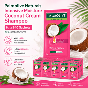 Palmolive Naturals Intensive <b>Moisture</b> Coconut Cream <b>Shampoo</b> 6g | 2-in-1 Smoothing Straightening - Product Image 3