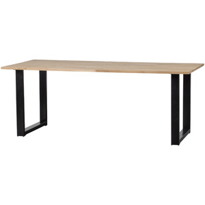 Trending Dutch Style Solid Mango Wood Top Dining <b>Table</b> with <b>Foldable</b> Black Powder Coated Base - Product Image 2