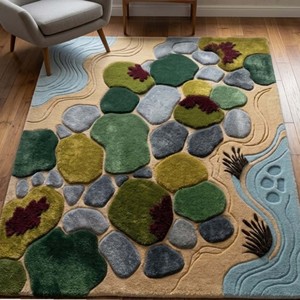 Creative <b>Stone</b> Pattern Handtufted Area Rug Plush Soft Carpet for Bedroom Living Room Modern Artistic Home Decor Indoor Floor Mat - Product Image 3