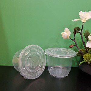 Free samples Eco-friendly 24oz Storage <b>Boxes</b> Round Shape Plastic Box for Food/Fruit/Salad With Lid Customized Logo Transparent - Product Image 1
