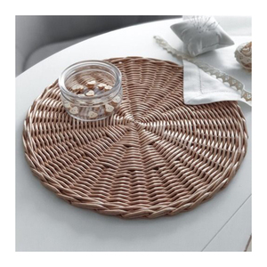 Assiettes rondes en rotin faites à la main, vente en gros, napperons tissés style bohème pour décoration de table de mariage, restaurant, hôtel, en promotion - Product Image 4