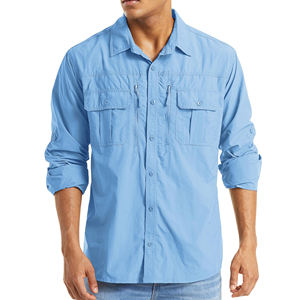 Camisa de senderismo para hombre de alta calidad con logotipo personalizado bordado, ligera y de alto rendimiento, para senderismo, pesca y caza. - Product Image 1