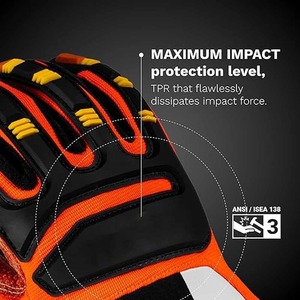 Gants de mécanicien en cuir synthétique personnalisables, compatibles écran tactile, respirants, protection contre les chocs, doigts entiers, pour hommes - Product Image 2