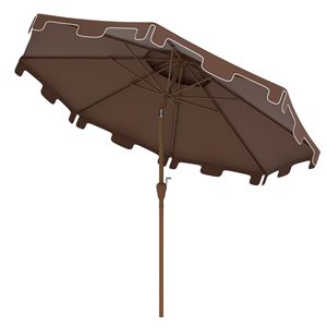 Ombrellone da Giardino Marrone da 2,5m/2,7m/3m con Manovella Inclinabile a Pulsante in Acciaio Inossidabile per Ristoranti e Spiagge - Product Image 1