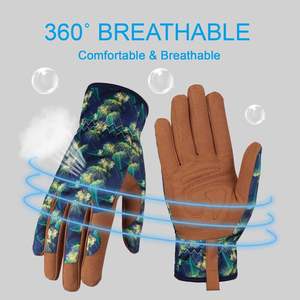 Guantes de Jardinería de Cuero de Alta Calidad para Mujer, Guantes de Trabajo con Compatibilidad con Pantalla Táctil, Protección en las Puntas de los Dedos, para Trabajo y Jardinería - Product Image 4