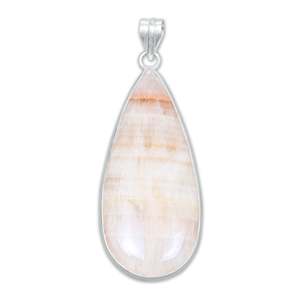 Pendentif en pierre d'argonite rose naturelle, pendentif en laiton argenté, bijoux faits à la main, cadeau pour elle, pendentif de bijoux en gros - Product Image 3