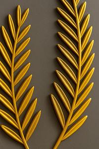 Decoración de pared minimalista con diseño de espiga de trigo y hojas, en metal con acabado dorado, para la sala de estar, comedor, hoteles y cafeterías. - Product Image 6