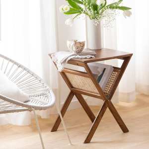 วานดานา ไลรา นิมบัสชั้นวางนิตยสารไม้มะม่วงและหวาย - Product Image 1