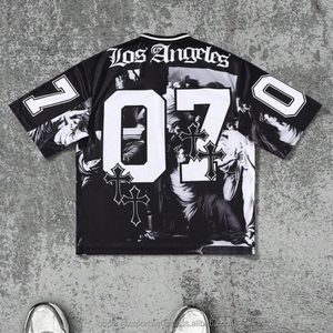 Camiseta de Fútbol Urbana de Malla Estilo Streetwear, Sublimación Personalizada, Corte Holgado Oversize, Manga Corta, Transpirable, Ropa Deportiva de Verano 2026 - Product Image 2