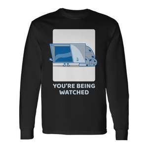 Camiseta de manga larga con diseño de dibujos animados con temática de seguridad cibernética, de algodón suave, unisex, para todas las estaciones - Product Image 1