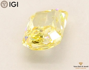 Diamant de laboratoire cultivé CVD de 1,00 carat, taille brillant radieux, couleur jaune vif fantaisie certifiée IGI, clarté VVS2, pour bague moderne - Product Image 6