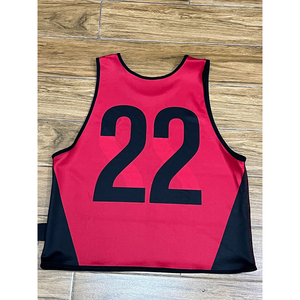 Custom Lacrosse Pinnie <b>Red</b> Black Sublimation Print Breathable Youth Adult Unisex Sportswear - Product Image 2