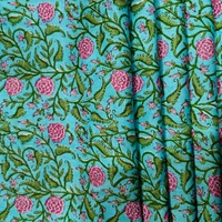 Kain Katun Organik Ringan 120GSM Cetak Blok Tangan, Dapat Dicuci, Lembut, Bernapas, Ramah Lingkungan, Untuk Dekorasi Rumah & Pembuatan Pakaian