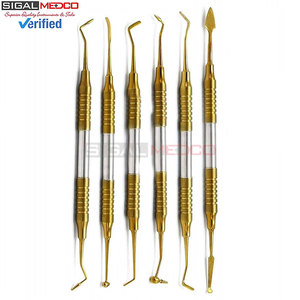 Kit de 6 spatules manuelles en acier inoxydable allemand pour composites dentaires, réutilisables, instruments médicaux pour le remplissage - Product Image 5