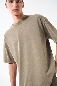 เสื้อยืดลายวินเทจทรงโอ คอวี ล้างสีแบบแอซิดวอช ดีไซน์ล่าสุด แฟชั่นสตรีทแวร์สำหรับฤดูร้อน รับทำโลโก้ตามสั่ง ขายส่งเสื้อยืดแอซิดวอชสำหรับผู้ชาย - Product Image 4