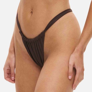 Bikini de Dos Piezas de Alta Calidad para Mujer, Cintura Alta, con Logotipo, Cinturón de Malla, Diseño Sólido, Secado Rápido, Traje de Baño, Conjunto de Bikini para Playa - Product Image 4