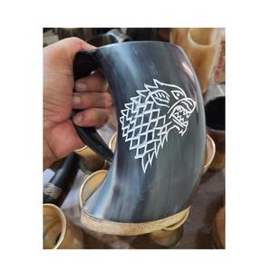 Cuerno para Beber de Madera Natural Hecho a Mano con Asa, Estilo Vintage, para Cerveza, Uso en Fiestas, Venta al por Mayor - Product Image 1