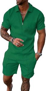 Men Summer <b>Knitted</b> Embroidered 100% Cotton Quick Dry Short Sleeve Custom Logo Joggers Suits <b>Set</b> Shirt and Short <b>Set</b> - Product Image 6