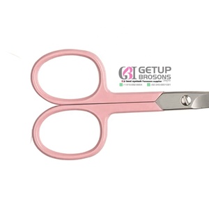 Ciseaux miniatures professionnels roses, manche avec revêtement en poudre, pointe argentée, logo personnalisé, couleur sur mesure, ciseaux en acier inoxydable pour salon. - Product Image 4