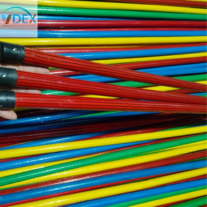 Vente en gros de vadrouille de nettoyage de jardin à domicile de 120cm de long à rayures rouges personnalisées PVC manche en bois sac en plastique PET balais d'emballage pelles à poussière - Product Image 6