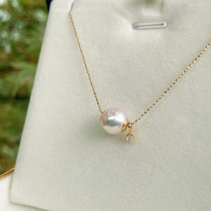 Collier en perles d'eau de mer Aurora connectées Meteor Road, perles Akoya 18K de 8 à 8,5 mm, véritable recherche scientifique, déesse, perles de retrait - Product Image 1