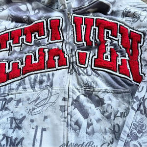 Ensemble de survêtement streetwear personnalisé imprimé sur toute la surface, 400 g/m², 2 pièces, en molleton technique de coton, pour homme - Product Image 6