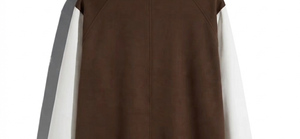 Custom Logo Embroidered Men's Varsity <b>Jacket</b> Brown <b>White</b> Sleeve Autumn Casual Button Front Solid Color Polyester Cotton - Product Image 5