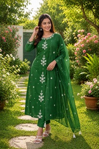 Beautiful <b>Womens</b> Rayon <b>Kurta</b> Set With Flowing Silhouette For Family Gatherings And Festive Wear - Product Image 4