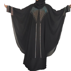 Servicios OEM, Vestido Abaya Musulmán Personalizado para Mujer, Color Sólido, Ropa Islámica Tradicional Informal, Abaya de Dubái, Poliéster - Product Image 4