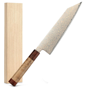 Cuchillo de cobre damasco hecho a mano con perfil delgado y mango de madera para limpiar y procesar pescado - Product Image 1