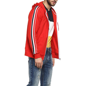 Sudadera con Capucha Extra Grande de Forro Polar Tejido con Cierre Completo para Hombre, con Logotipo Personalizado, Mangas Regulares, Invierno, Ecológica, Servicio OEM, Color en Contraste - Product Image 3
