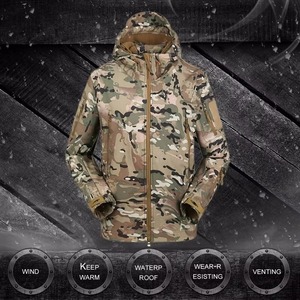 <b>Camo</b> Softshell <b>Jacket</b> Men Fleece Lined <b>Waterproof</b> Hooded Outdoor Hiking Hunting Coat Multicam CP <b>Camo</b> Green Brown - Product Image 6