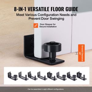 8-in-1 32 \ "X 84 \" Kit di ferramenta per porta da fienile in legno, vetro smerigliato, vetro scorrevole - Product Image 5
