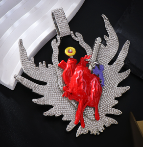 Kalung Liontin Moissanite Custom Berlapis Emas Perak dengan Pesona Burung, Gaya Hip Hop Unisex - Product Image 4