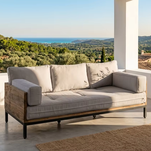 Arga Solid <b>Wood</b> <b>Sofa</b> Scandinavian Style Upholstered <b>Sofa</b> for Apartment Living Room and Hotel Furniture - Product Image 1