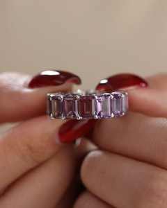 Bagues de fiançailles en moissanite de haute qualité en argent sterling 925 avec moissanite taille émeraude et diamant VVS pour femmes - Product Image 6