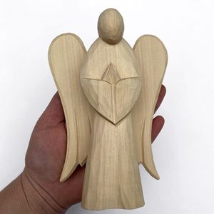 Centre de table en bois contemporain en forme d'ange, figurine décorative haut de gamme pour des idées de décoration intérieure de luxe - Product Image 1